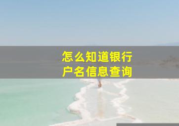 怎么知道银行户名信息查询