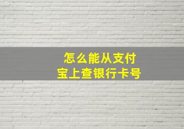 怎么能从支付宝上查银行卡号