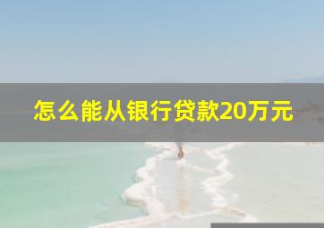 怎么能从银行贷款20万元