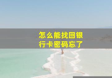 怎么能找回银行卡密码忘了