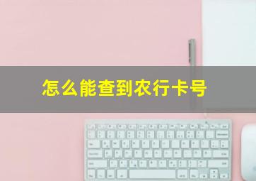 怎么能查到农行卡号