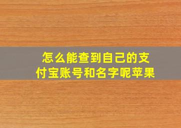 怎么能查到自己的支付宝账号和名字呢苹果