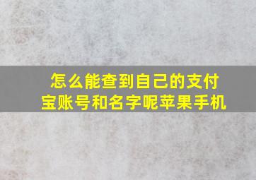 怎么能查到自己的支付宝账号和名字呢苹果手机