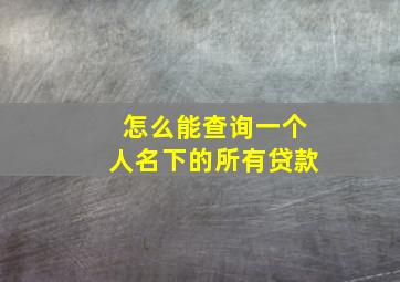 怎么能查询一个人名下的所有贷款