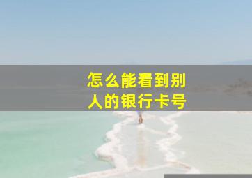 怎么能看到别人的银行卡号