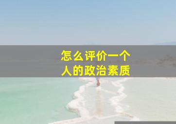 怎么评价一个人的政治素质