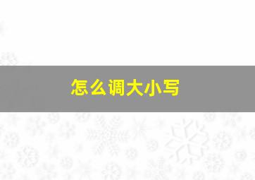 怎么调大小写