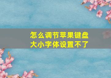 怎么调节苹果键盘大小字体设置不了