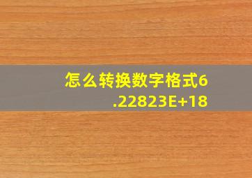 怎么转换数字格式6.22823E+18