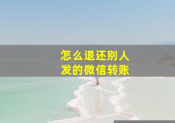 怎么退还别人发的微信转账