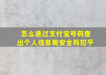 怎么通过支付宝号码查出个人信息呢安全吗知乎