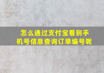 怎么通过支付宝看到手机号信息查询订单编号呢