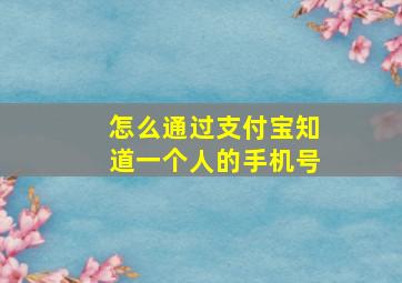 怎么通过支付宝知道一个人的手机号