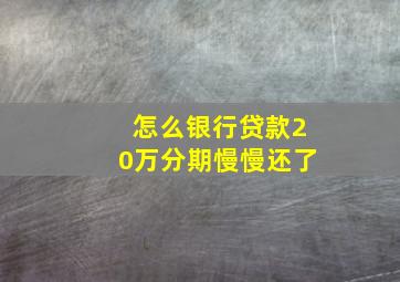 怎么银行贷款20万分期慢慢还了