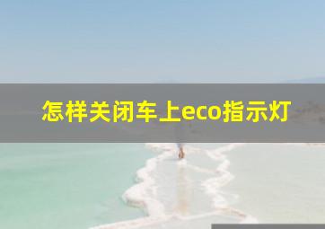 怎样关闭车上eco指示灯