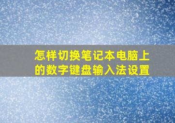 怎样切换笔记本电脑上的数字键盘输入法设置