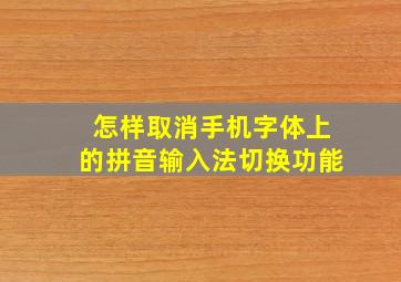 怎样取消手机字体上的拼音输入法切换功能