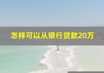 怎样可以从银行贷款20万