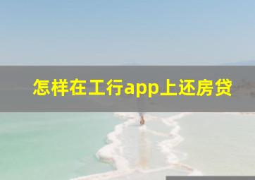 怎样在工行app上还房贷