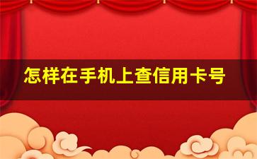 怎样在手机上查信用卡号