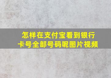 怎样在支付宝看到银行卡号全部号码呢图片视频