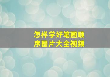 怎样学好笔画顺序图片大全视频