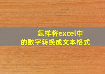 怎样将excel中的数字转换成文本格式