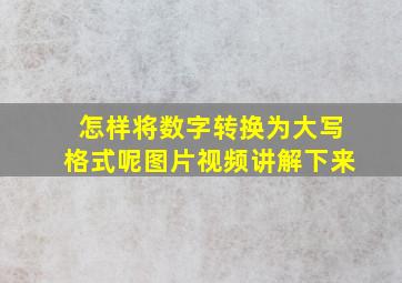 怎样将数字转换为大写格式呢图片视频讲解下来