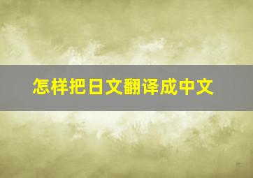 怎样把日文翻译成中文