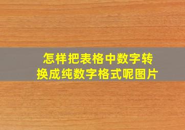 怎样把表格中数字转换成纯数字格式呢图片