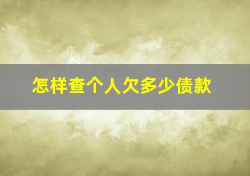 怎样查个人欠多少债款