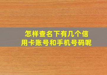 怎样查名下有几个信用卡账号和手机号码呢