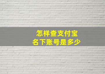 怎样查支付宝名下账号是多少