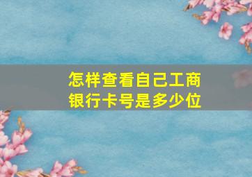 怎样查看自己工商银行卡号是多少位