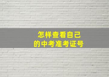 怎样查看自己的中考准考证号