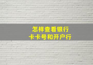 怎样查看银行卡卡号和开户行