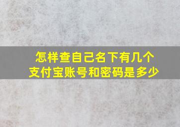 怎样查自己名下有几个支付宝账号和密码是多少