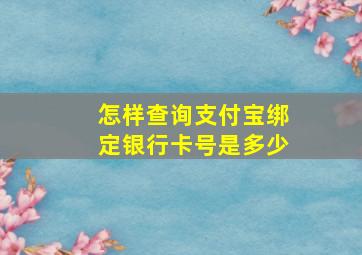 怎样查询支付宝绑定银行卡号是多少