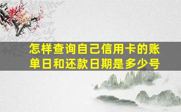 怎样查询自己信用卡的账单日和还款日期是多少号