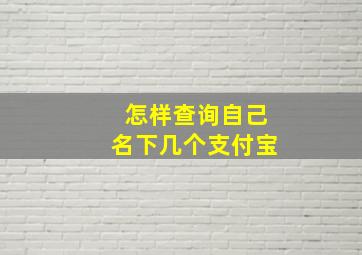 怎样查询自己名下几个支付宝