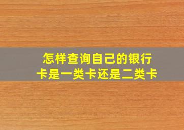 怎样查询自己的银行卡是一类卡还是二类卡