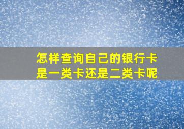 怎样查询自己的银行卡是一类卡还是二类卡呢