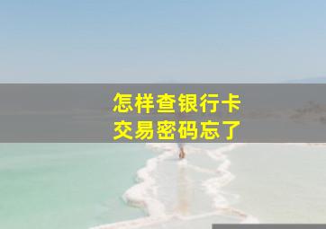 怎样查银行卡交易密码忘了