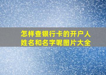 怎样查银行卡的开户人姓名和名字呢图片大全