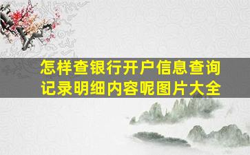 怎样查银行开户信息查询记录明细内容呢图片大全