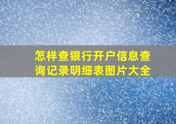 怎样查银行开户信息查询记录明细表图片大全