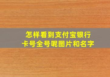 怎样看到支付宝银行卡号全号呢图片和名字