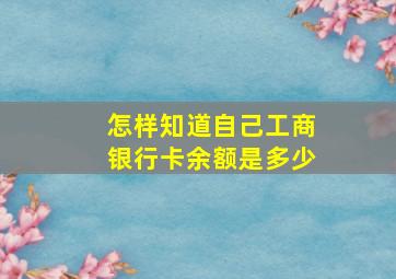 怎样知道自己工商银行卡余额是多少