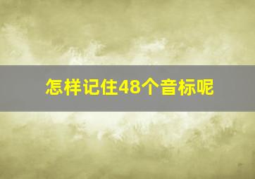 怎样记住48个音标呢