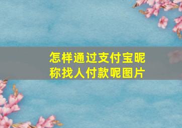 怎样通过支付宝昵称找人付款呢图片